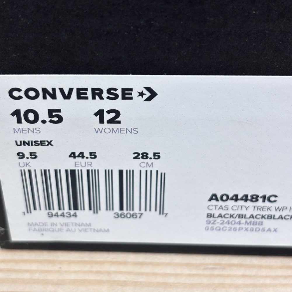 Converse Chuck Taylor All Star City Trek Black Waterproof Boot A04481C Men 10.5 - Picture 7 of 7